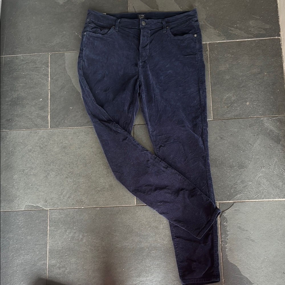 Women's Navy Velvet skinny jean